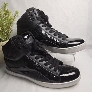 PASTRY BLACK POP TART GLITTER HIGH TOP GOTH PUNK STREETWEAR WOMENS SIZE 10 EUC